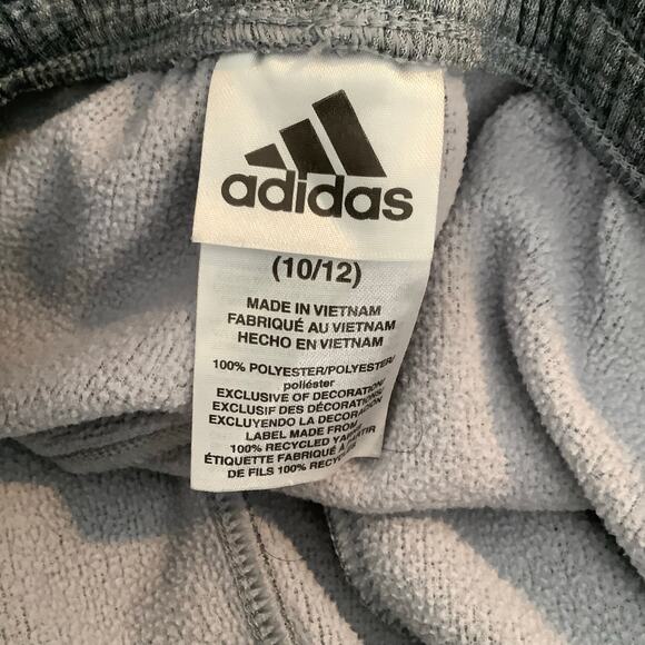 Adidas Heather Gray Black Athletic Jogger Pants Pockets Medium 10/12 - Picture 6 of 7
